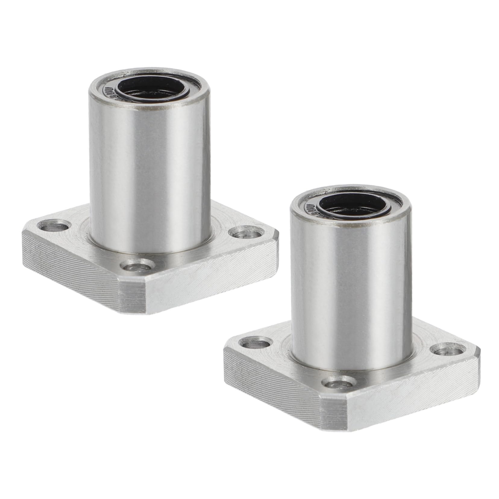 CIYODO 2pcs Bearing Flange Nickel Plated for CNC Machine Circular Flange Printer Round Flange Ball Steel Silver