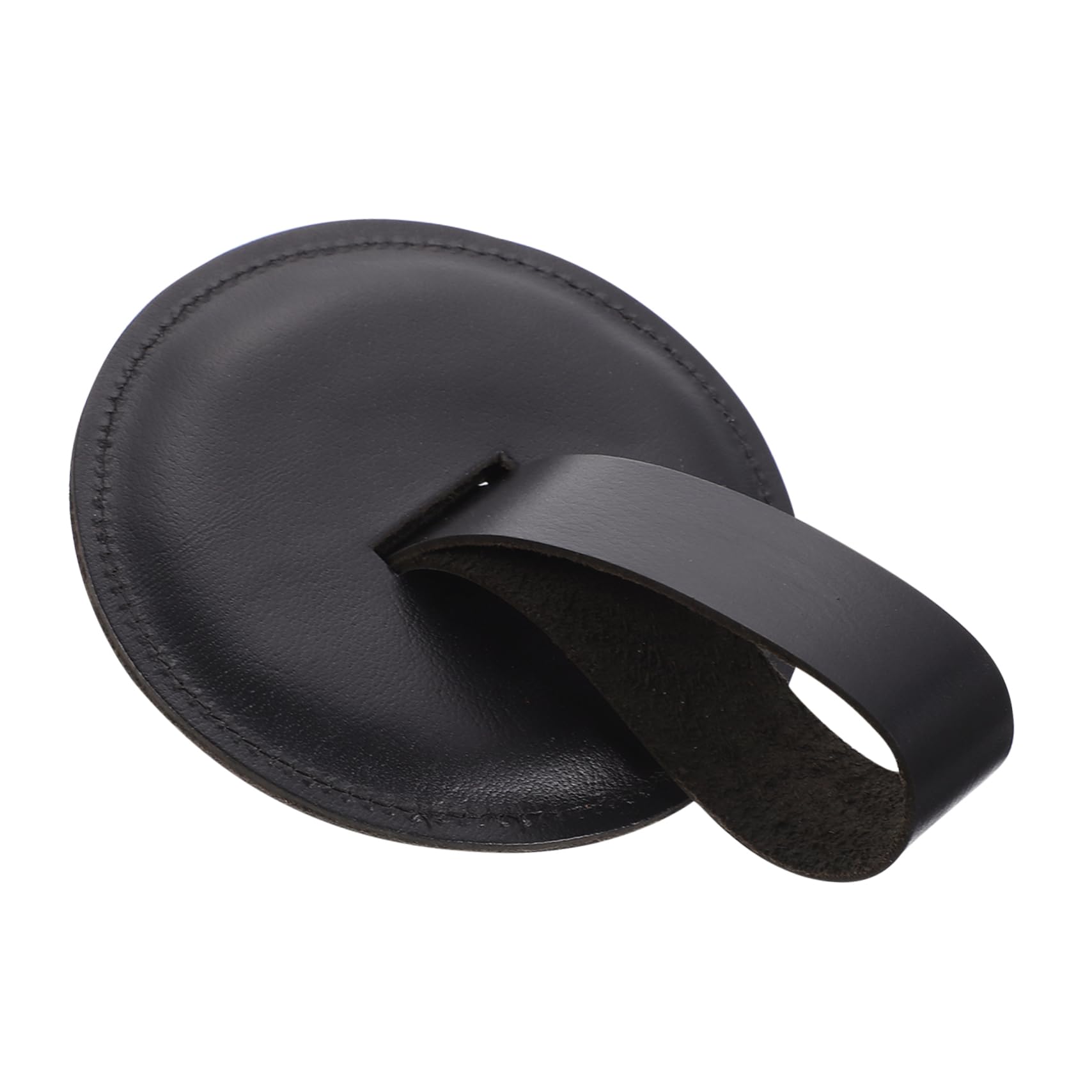 VICASKY Cowhide Cymbal Guard Pad Marching Band Cymbals Pad Hand Belt Black for Symphony Practice