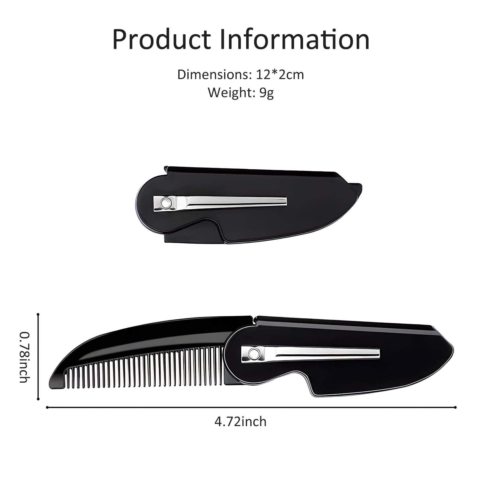 4-Pack Handmade Sawcut Mustache Comb, Best Pocket Folding Comb for Moustaches and Short Beards