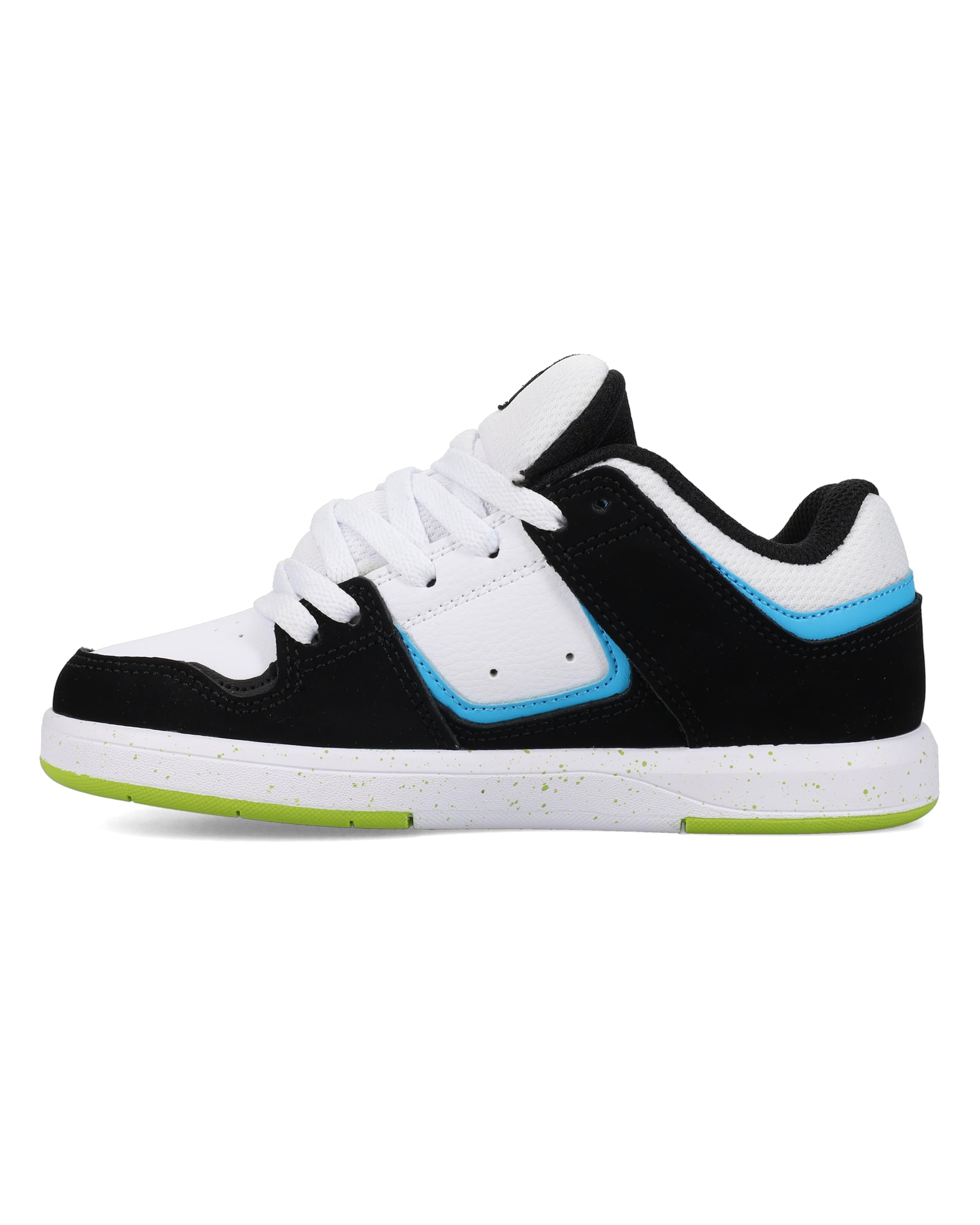 DC Shoes Cure Skate Shoe, Black/White/Blue/Green, 2 US Unisex Little Kid