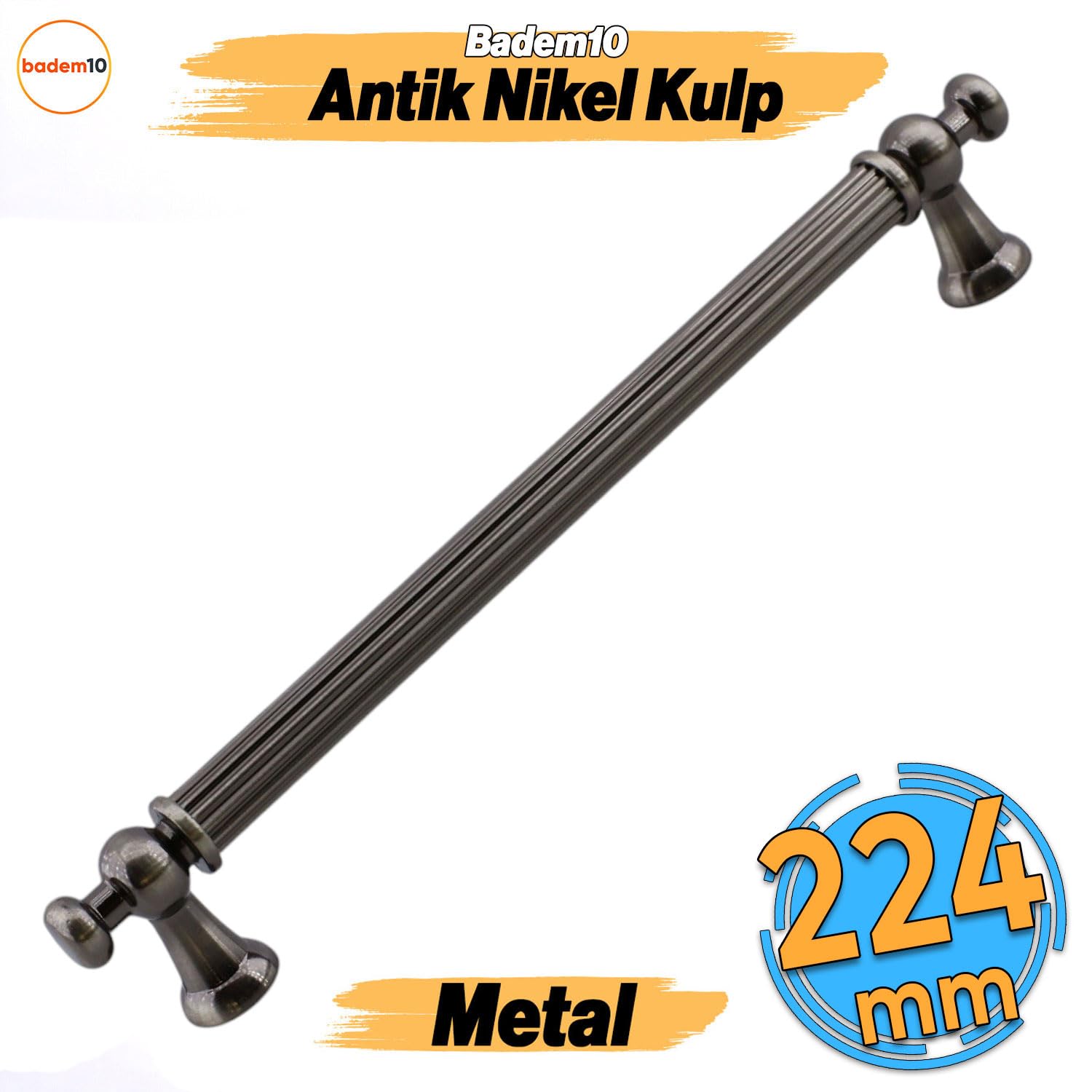 Selçuklu Antik Nikel Metal Kulp 224 mm Mobilya Çekmece Mutfak Dolabı Dolap Kapak Kulpları Kulb Kulpu