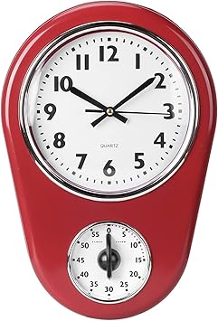 Retro Kitchen Timer Wall Clock, Retro Digital Wall Clock Kitchen Countdown Timer Vintage Rustic Clocks for Home Living Room Decor