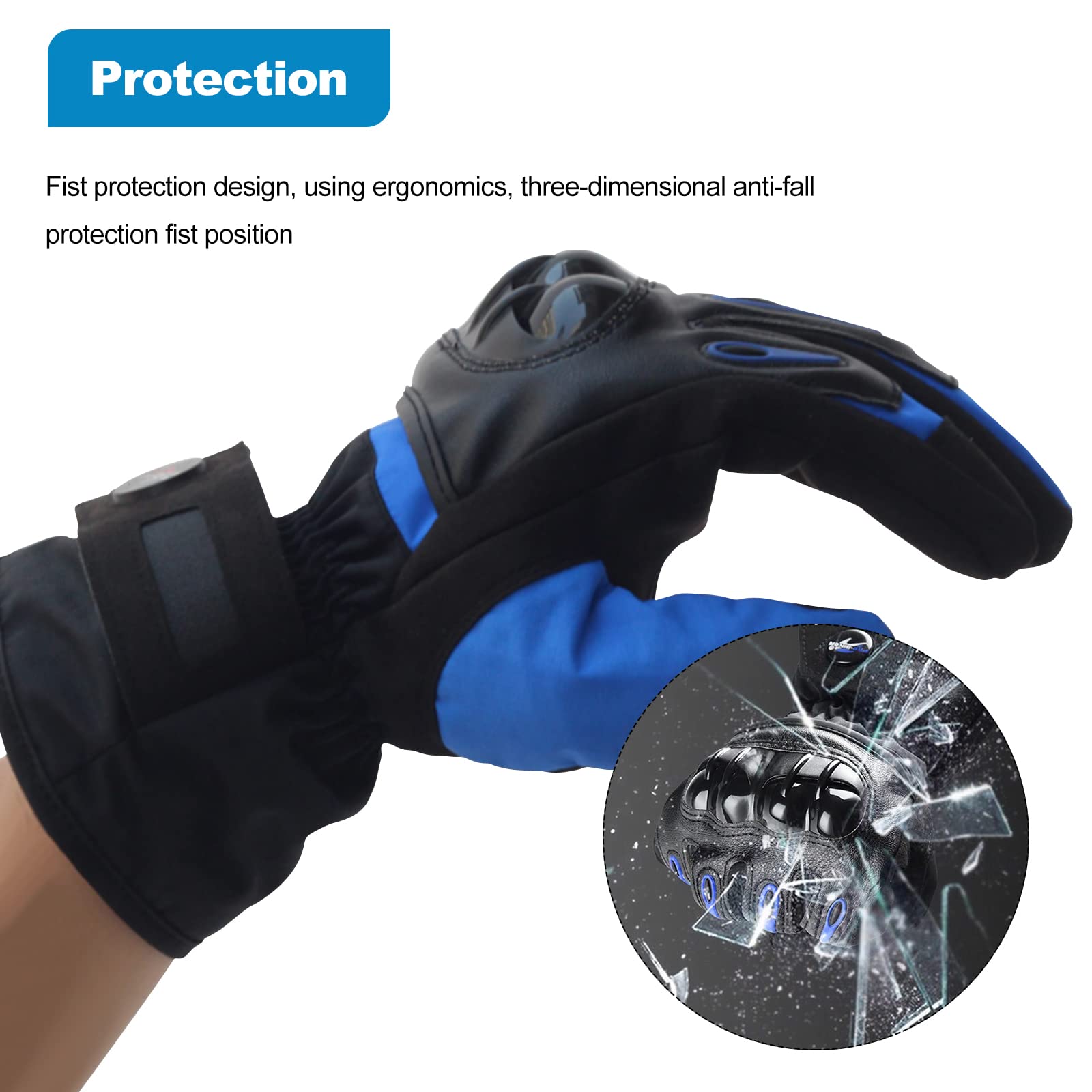 Gants de Moto, Gants à Écran Tactile Plein pour Femme et Homme, Gants Moto Coupe-Vent et Coupe-Froid pour VTT, Moto Cross, Scooter, Vélo et Autres Sports de Plein Air