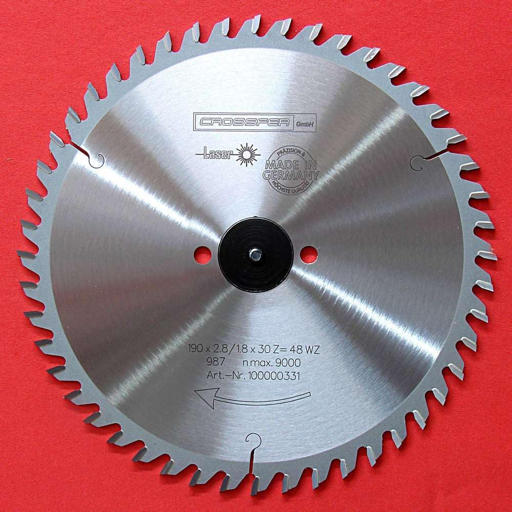In metallo duro HM lama per sega circolare 190 X 30 Z48 WZ denti alternati per tavolo per sega circolare, sega circolare a mano, Troncatrice per legno e Seghe a bilanciere. feinschnitt lama per la sezione longitudinale e nella lavorazione del legno