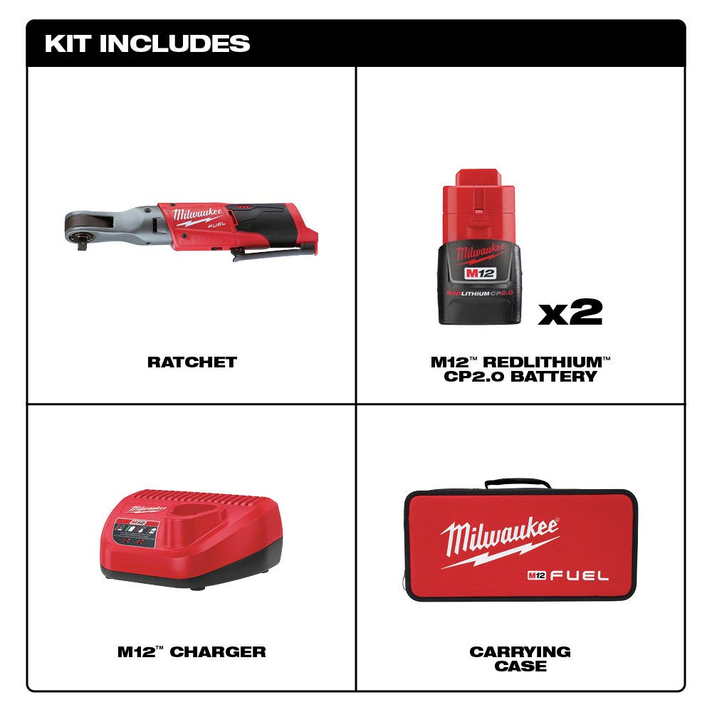 Milwaukee M12 12V LithiumIon Cordless 3/8 Impact Wrench And Inflator