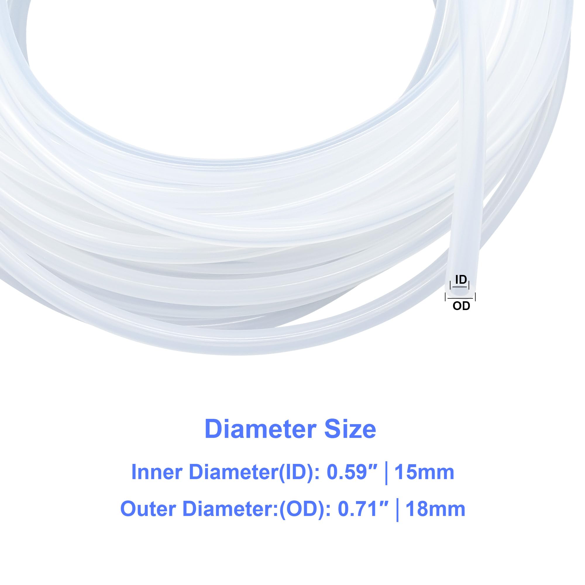 Silikonschlauch 7,2m Länge, LAVMHAB Flexibler Lebensmitteltaugliche Schläuche 15 mm ID x 18 mm OD, Transparenter Schlauch Klar Wasser Luft Rohre für die Pumpe übertragen