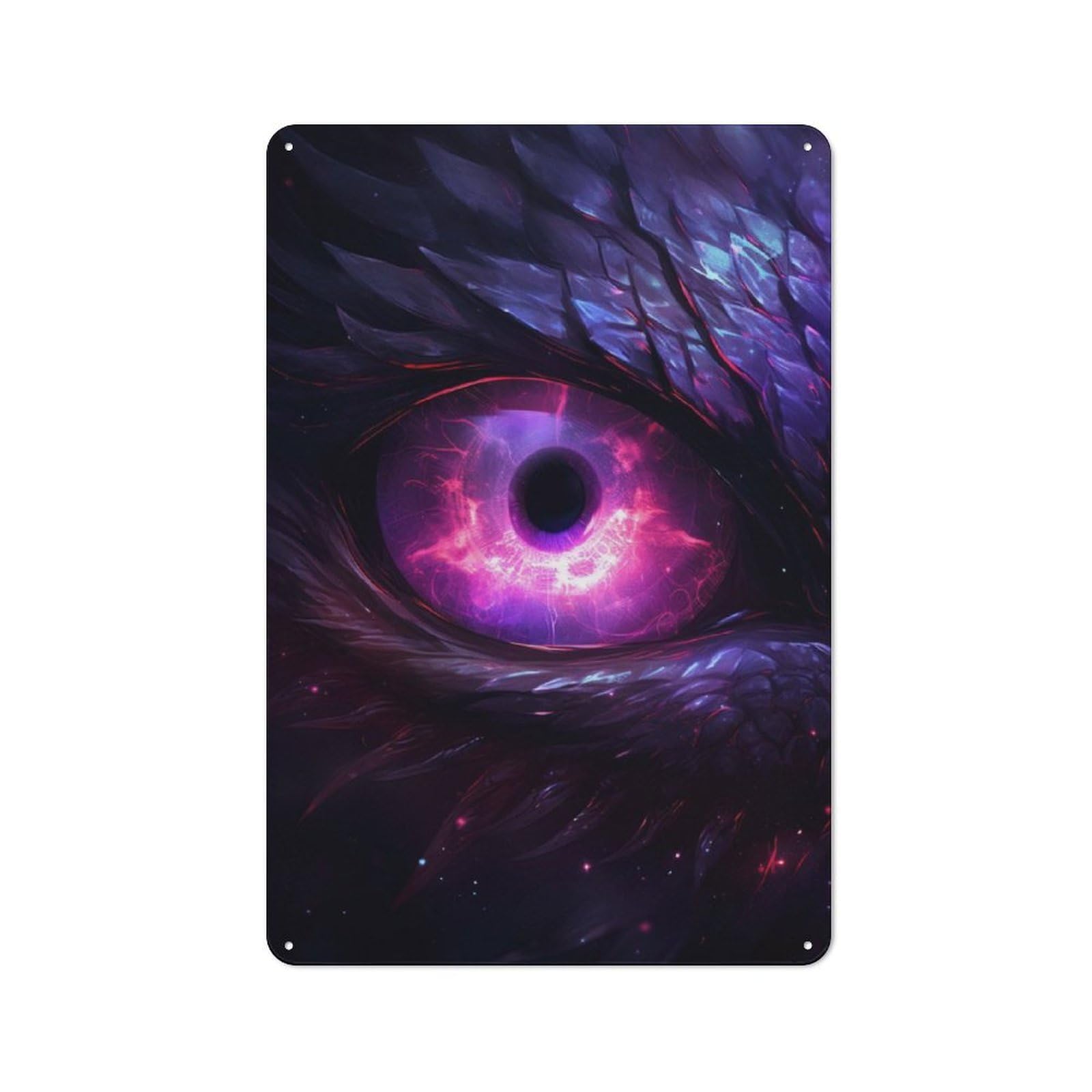 Junmoney Purple Dragon Eye Retro Tin Sign 30X20cm Featuring For Bar Or Restaurant, For Metal Sign Collectors, For Garage And Workshop Walls