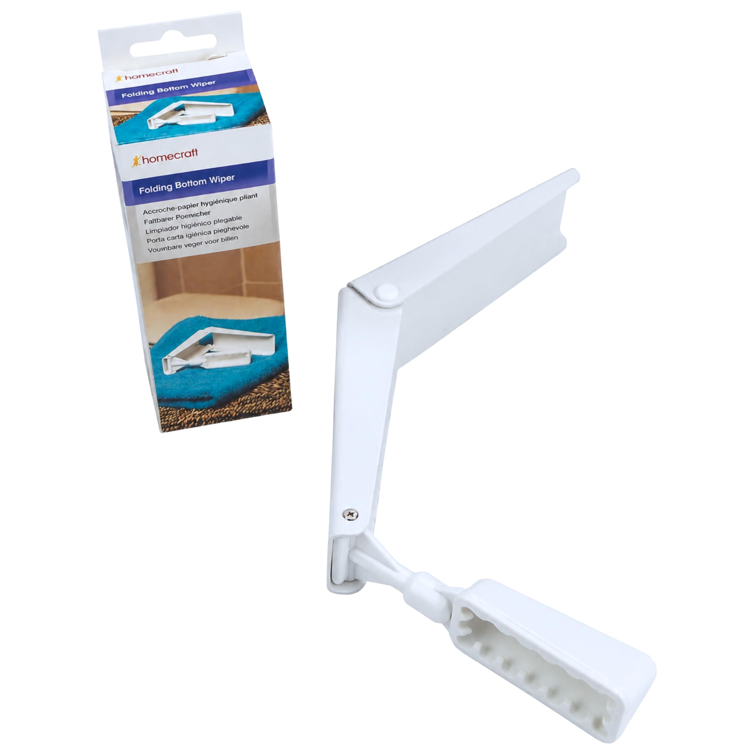 Sammons Preston Curved Toilet Aid, Folding 10 in. Toilet Paper Holder & Bottom Wiper Aids for Independent Daily Living, Portable Wiping Tool for Bathroom Comfort, Lightweight Self-Wipe Hygiene Tool