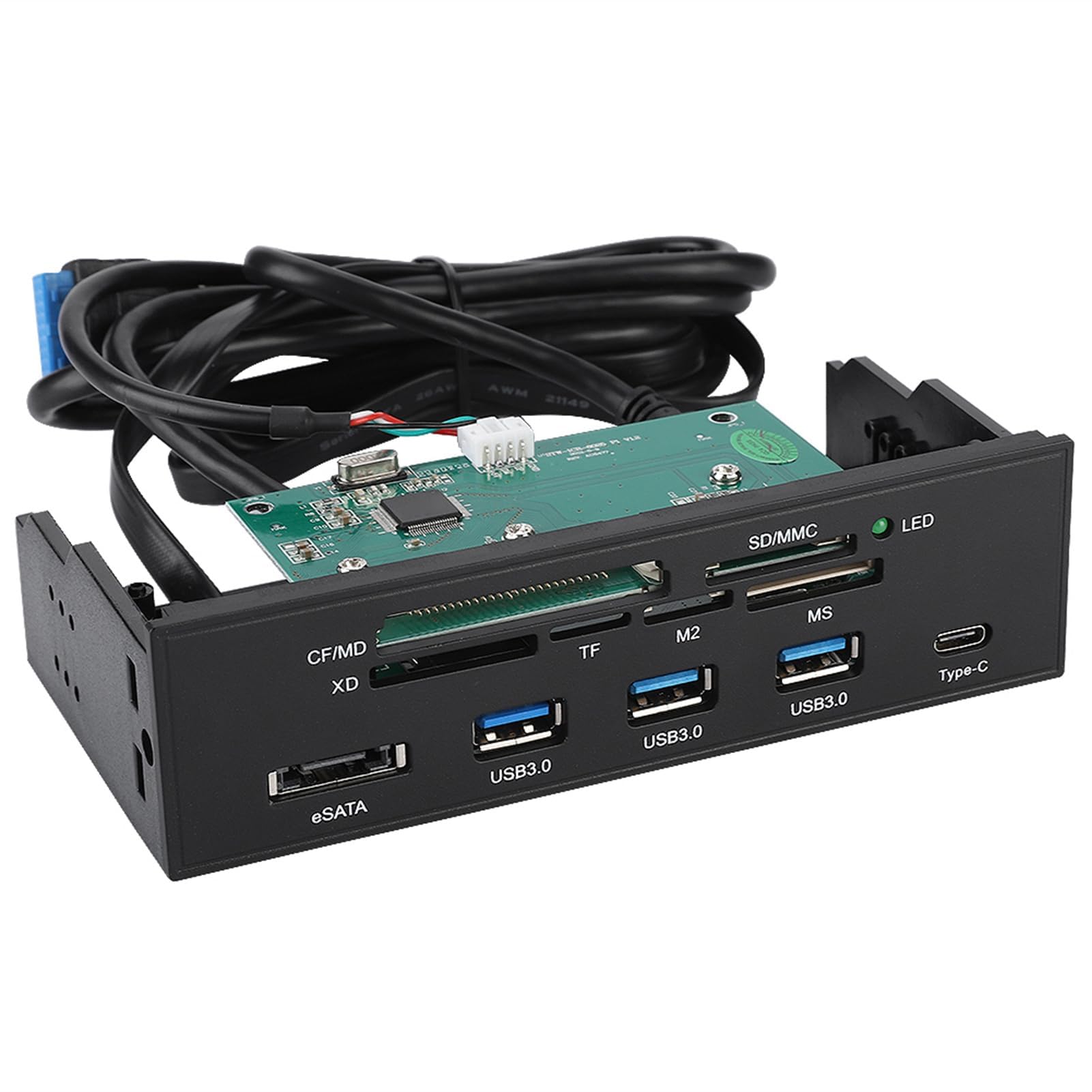 Lecteur De Carte Interne 5,25 Pouces, Tableau De Bord Multifonction, Port USB 3.0, Lecteur De Carte Multimédia 64 Go pour Tableau De Bord PC