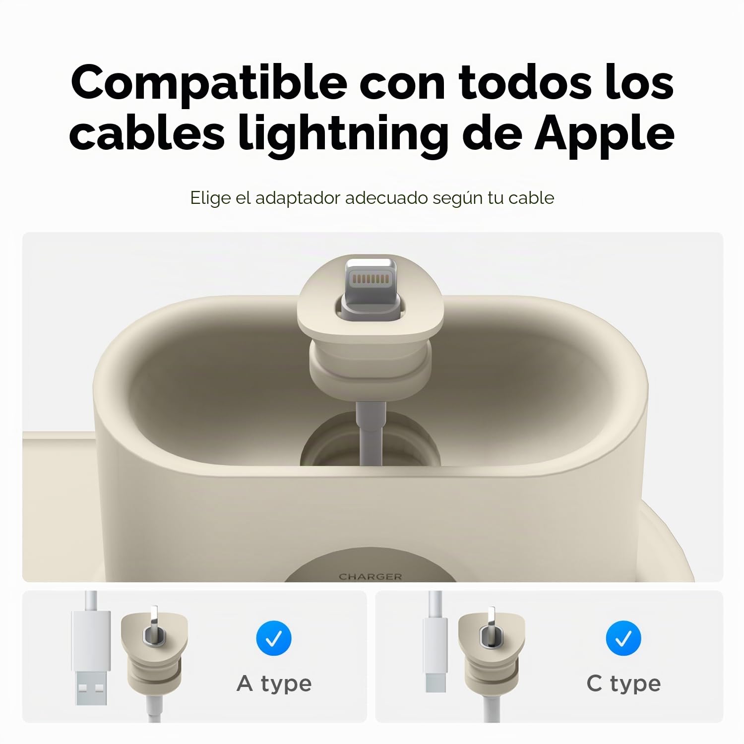 elago Soporte de Carga 3 en 1 para Todos los iPhone y AirPods | Compatible con Apple Watch 11/10/9/8/7/6/5/4/3/2/1/SE3/SE2/SE, con Cable Original (Blanco Clásico)