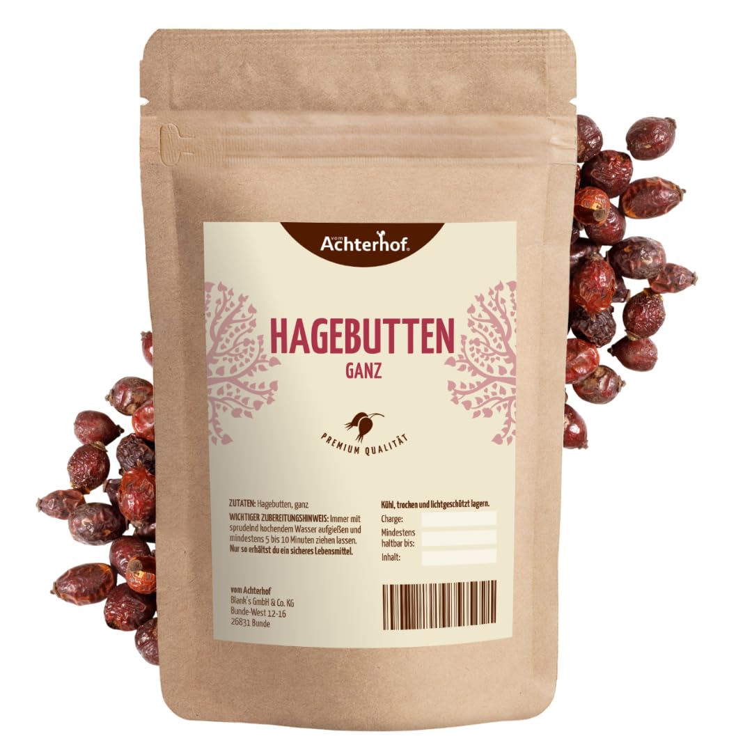 Hagebutten ganz getrocknet 10kg | naturreine, ganze Hagebutten ohne Zusatzstoffe | ideal zur Herstellung von Marmelade und Tee | auch für Pferde und Hunde geeignet | vom Achterhof