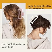 Vista 9 de AHONEY Pinzas para el cabello de 5 pulgadas rosadas, pinzas de garra extra grandes, pinzas grandes para cabello largo y grueso, pinzas XL gigantes