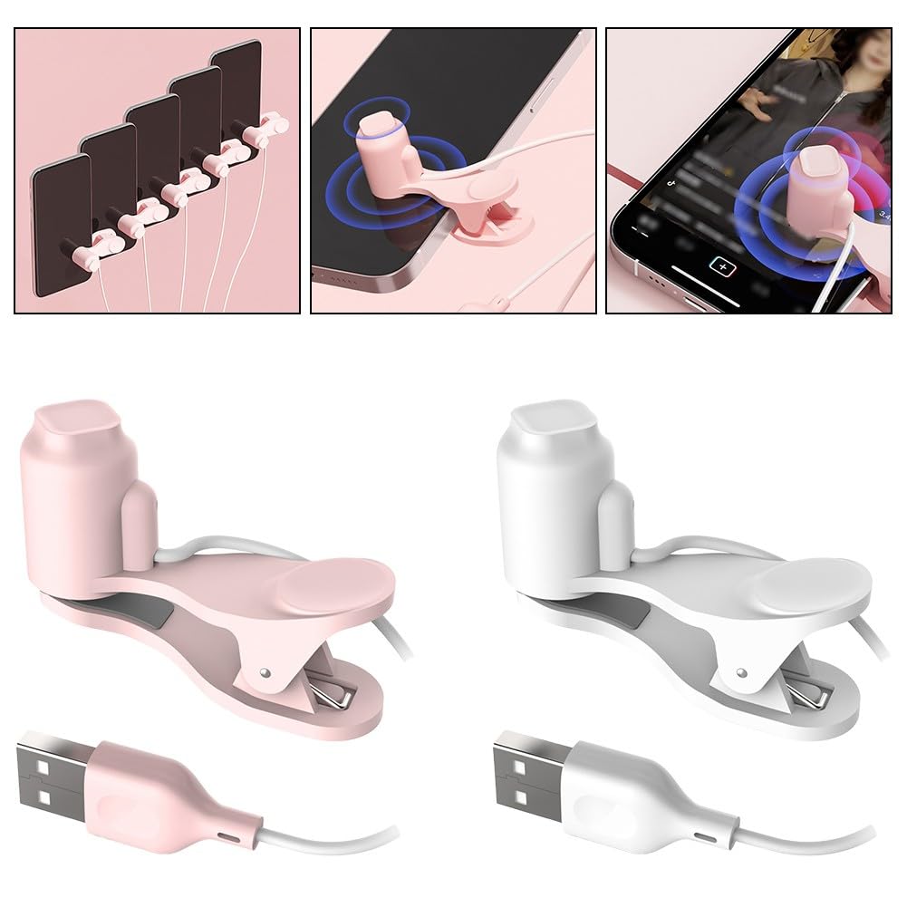 Pour téléphone à clic automatique, dispositif de taraudage à vitesse réglable avec 3 vitesses, jeux et tâches de simulation de doigts rapide, matériau ABS, blanc