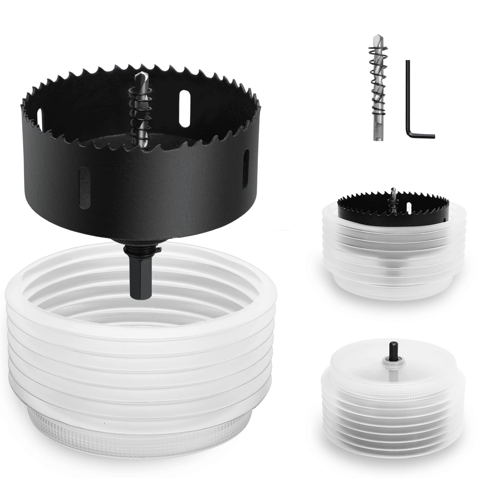 2-1/8" | 54mm Hole Saw with Heavy Duty Arbor HSS Bi-Metal Hole Cutter Drill Bit for Wood Cornhole Boards Plastic Drywall Metal Fiberboard — view 14