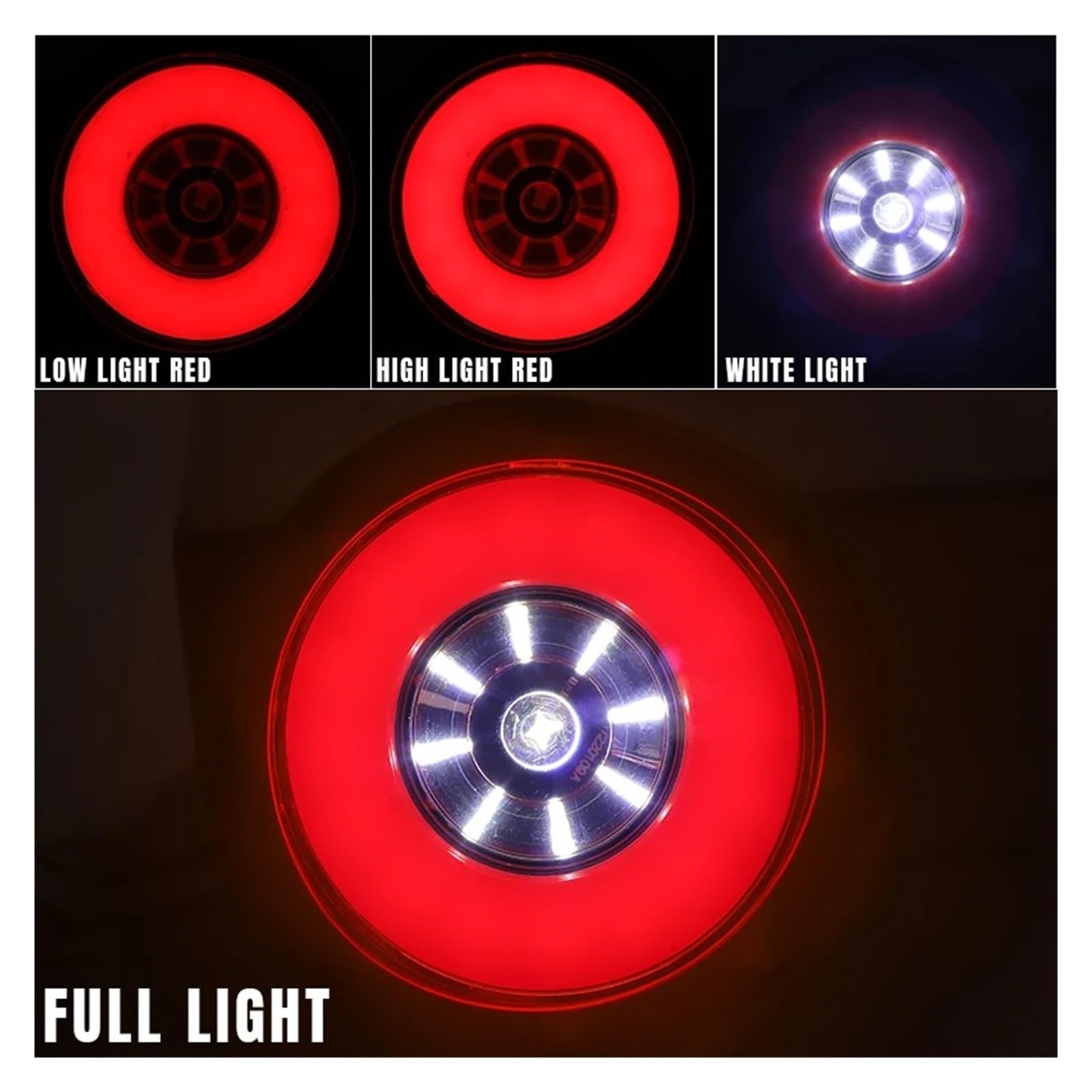 Luci Posteriori A LED Rotonde Da 4 Pollici Di Stop Marcia Diurna Retromarcia Per Camion Per Jeep Pick-up 4x4 12V 24V fanale posteriore(4pcs White Red)
