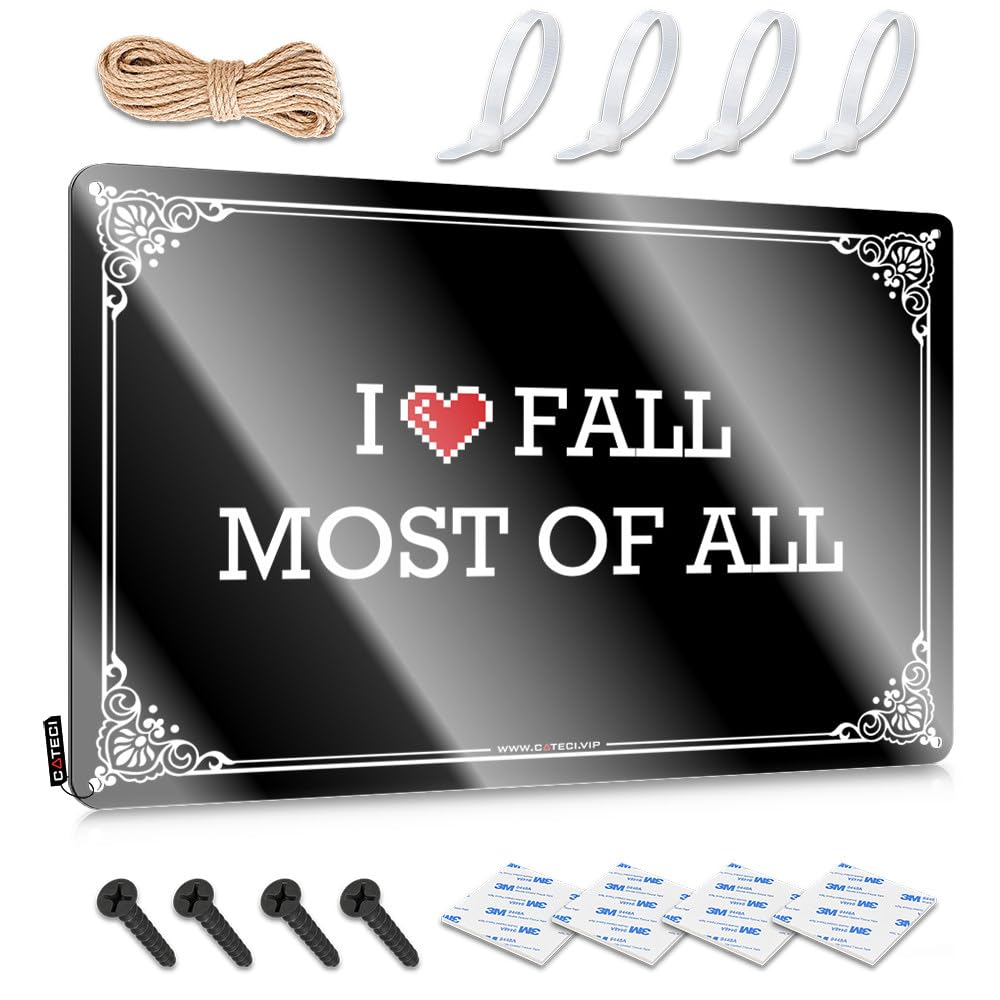 I Love Fall Most Of All Tin Metal Decor Upgrades Decorative | Preppy Soft Area Hanging Art For Porch Living Room(20X30CM)