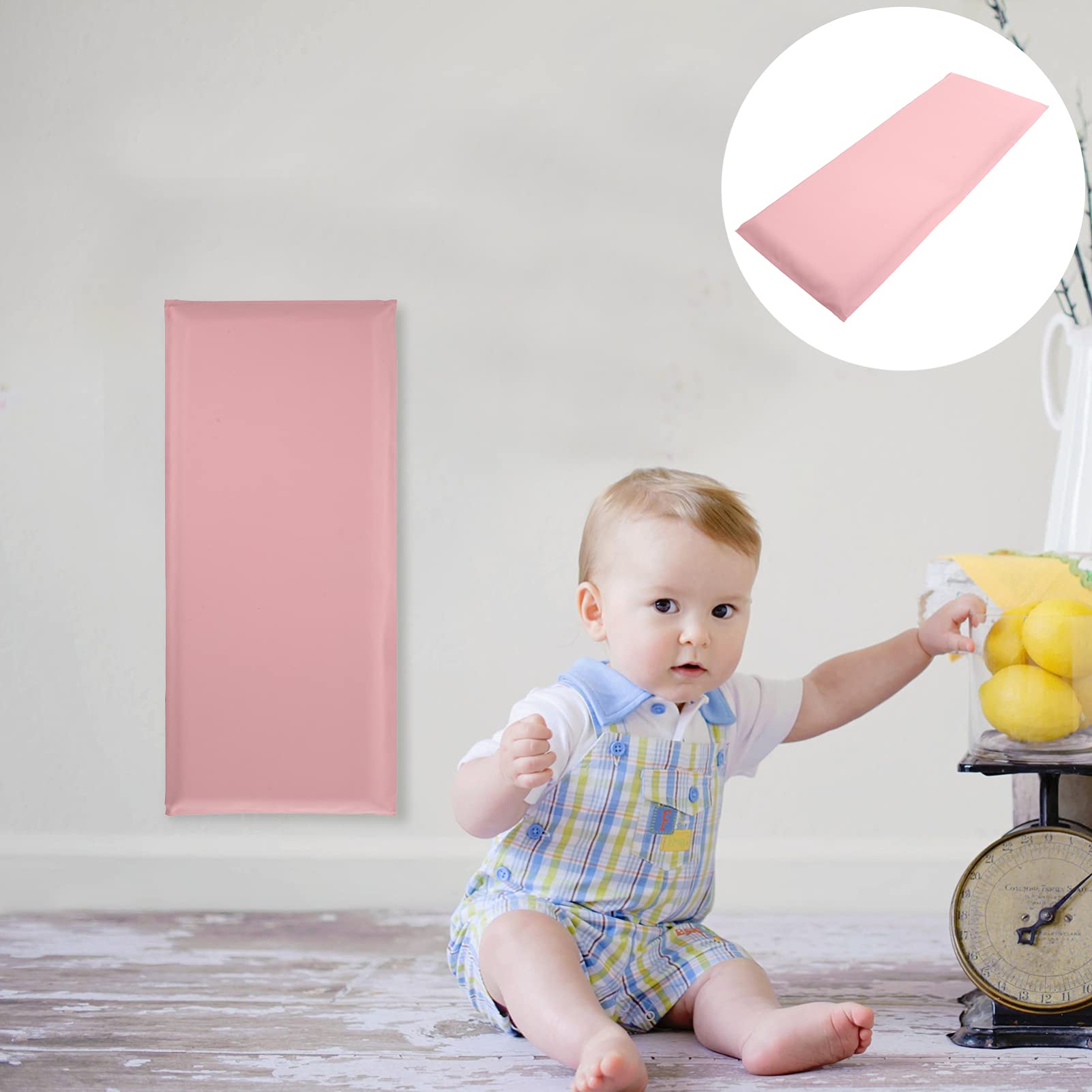 Luxshiny 8 Stück Baby-Sicherheits-Wandpolster – Weiche Antikollisions-Stoßstangenaufkleber Aus Pvc Für Kinderzimmer Kleinkinderzimmer Und Zuhause (Rosa 50 X 20 Cm) Selbstklebende