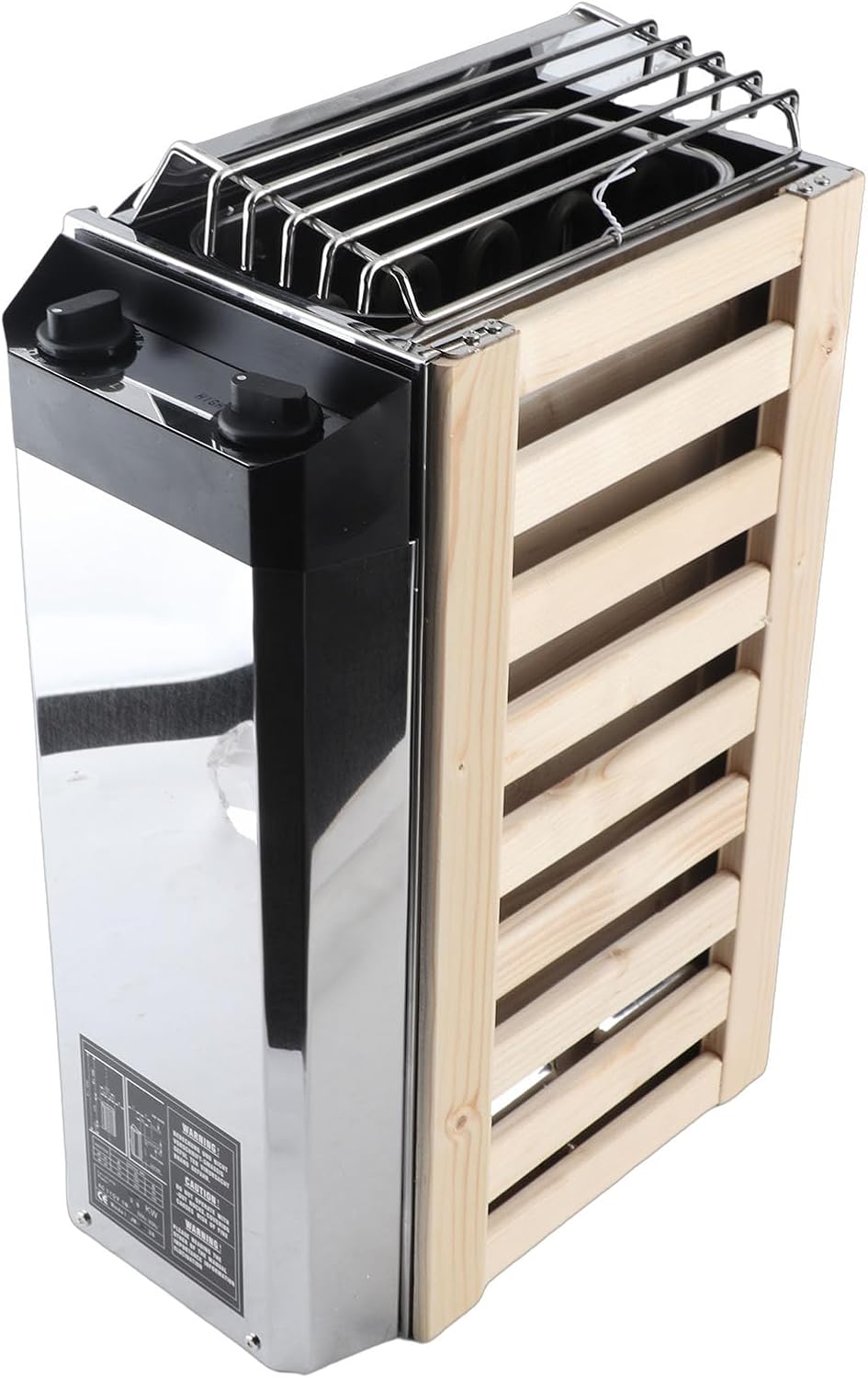 Sauna Heater 3.6KW 110V Sauna Furnace Internal Control Temperature Stainless Steel Composite Wood High Heating Efficiency Sauna Heating Stove for Home Hotel Office Spa