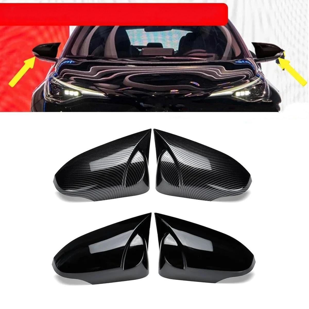 Dla Toyota CHR 2017 2018 2019 2020 2021 Nakładka Na Lusterko Boczne Osłona Lusterka Wstecznego(Gloss Black)