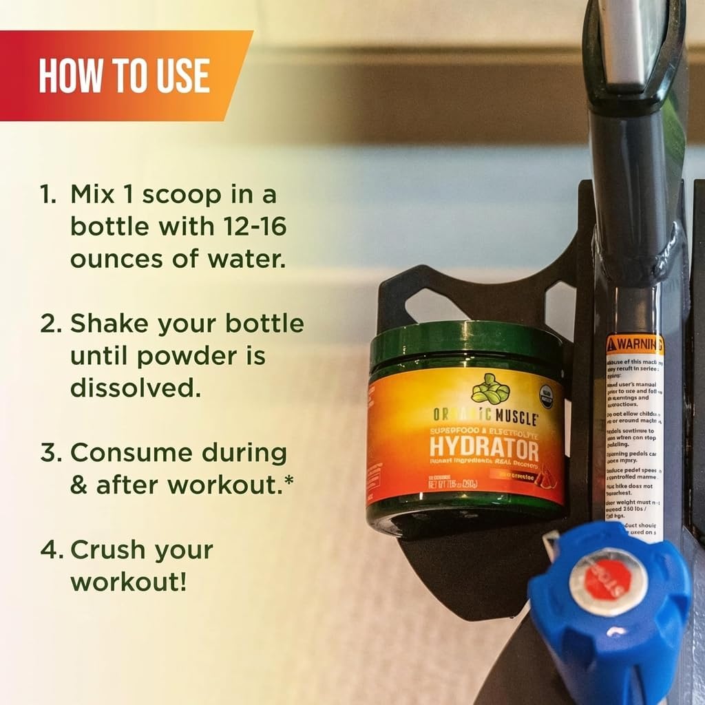 Organic Muscle Hydration Electrolytes Powder Supplement | USDA Certified Organic with Coconut Water, Pink Himalayan Salt | Plant Based, Vegan, Keto, Non-GMO | Watermelon Flavor, 20 Servings