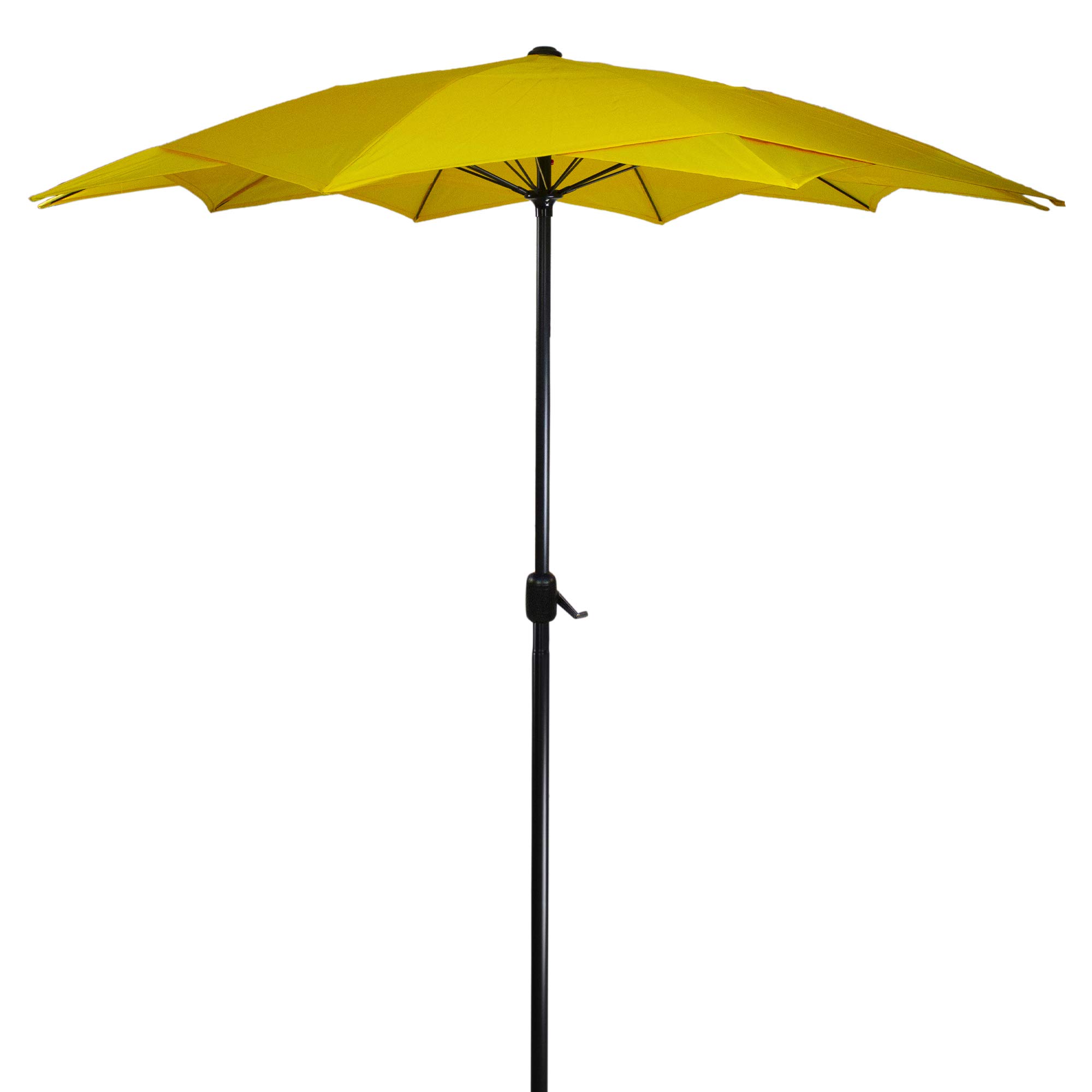 Northlight 8.85ft Outdoor Patio Lotus Umbrella with Hand Crank, Yellow