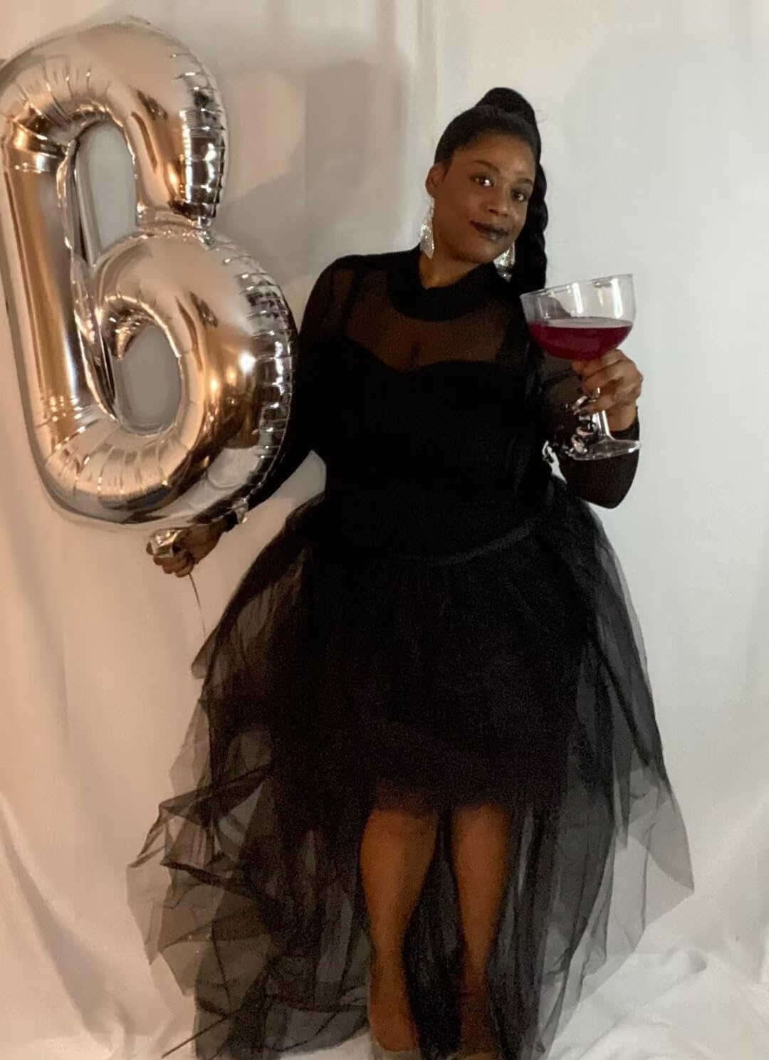 MisShow Women's Hi-Lo Long Tutu Tulle Bustle Skirt Elastic Waist Festival Party Skirt - Image 3