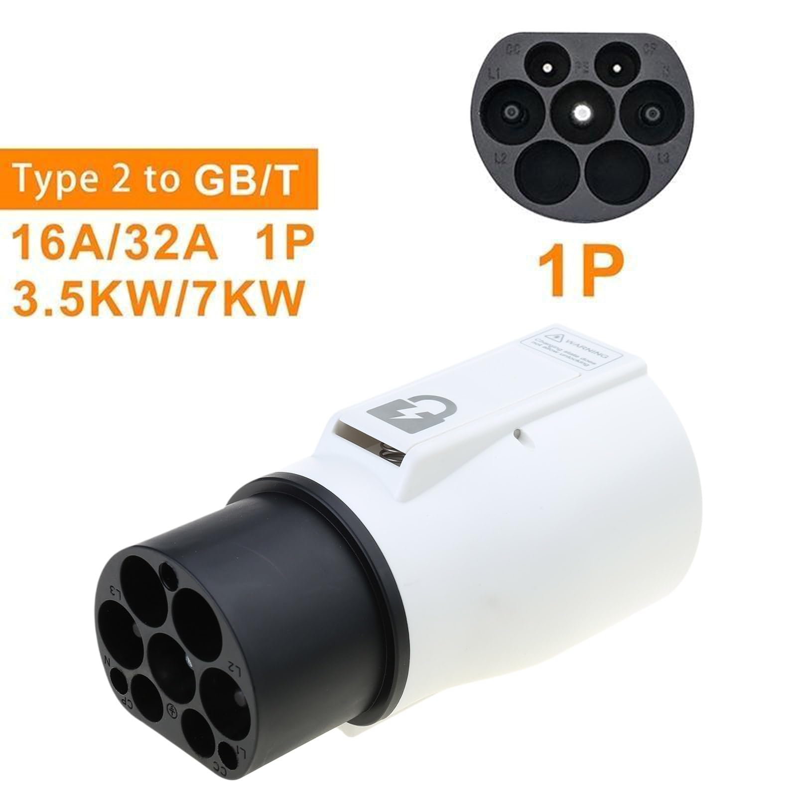 Adaptador de enchufe de carga, convierte IEC62196-2 en SAEJ1772 para una rápida eficiencia de carga de coches eléctricos, viajes internacionales, salida de corriente estable