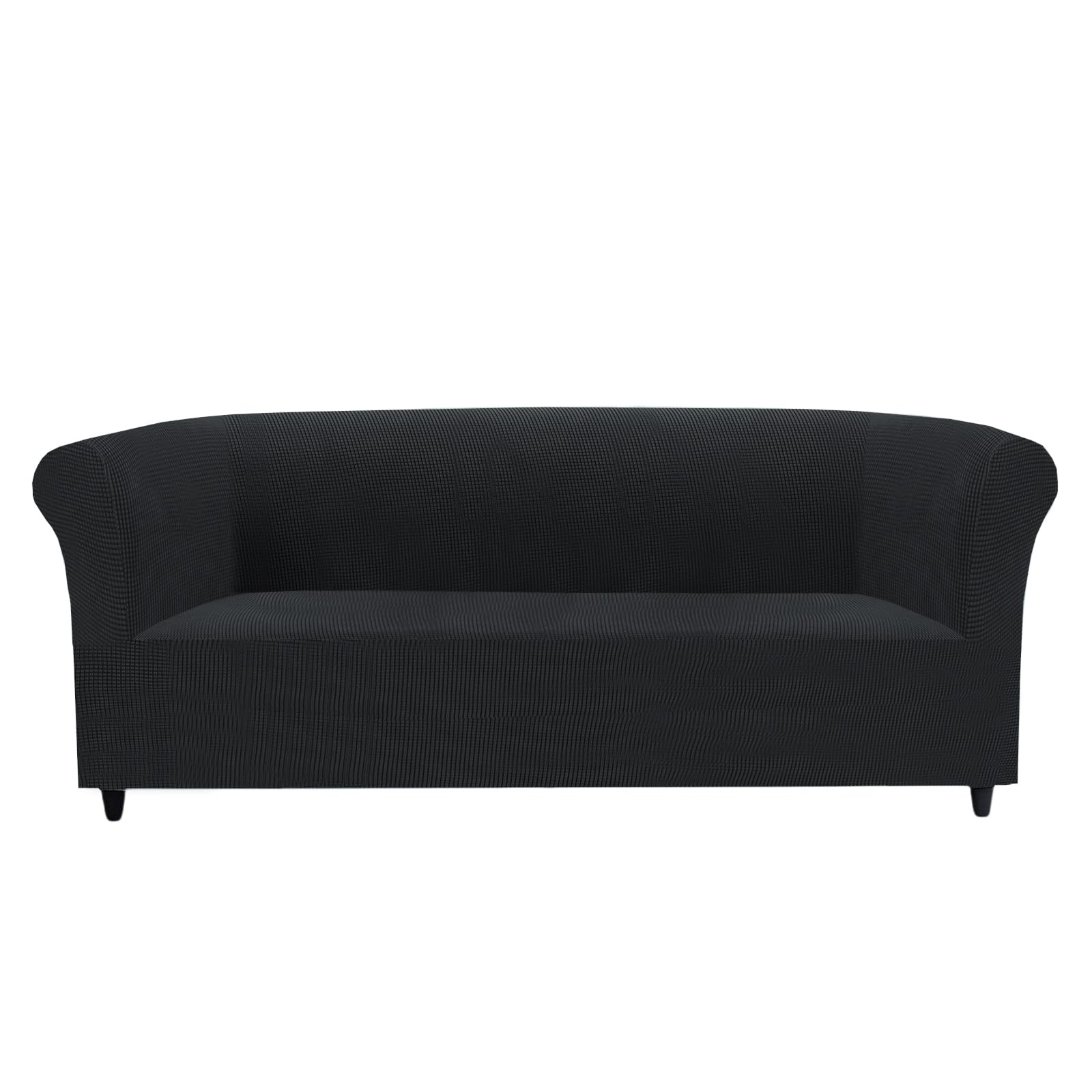KYJSW Chesterfield Sofa Cover Stretch Jacquard Fabric Couch Slipcover With Armrests Cushion Cover Seat Cover Non-Slip Furniture Protector (Dark grey,SOFA)