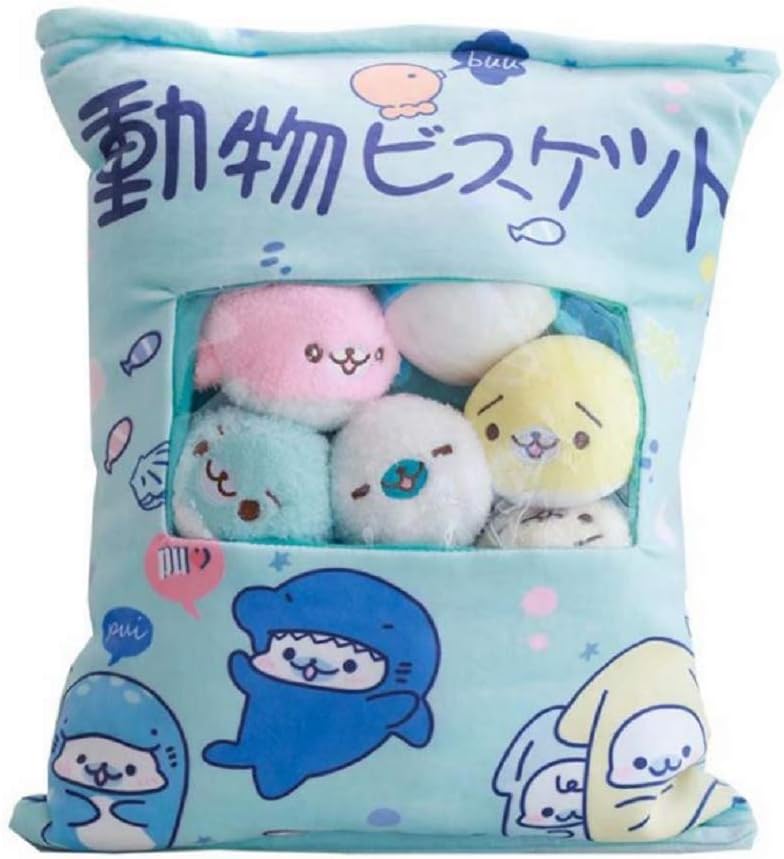 Amazon Co Jp 抱き枕 ぬいぐるみ 動物ビスケット袋型クッション スナック袋抱き枕 可愛いアシカ 抱きまくら 超ソフト おもちゃ 8枚入 プレゼント 約40 50cm ホーム キッチン