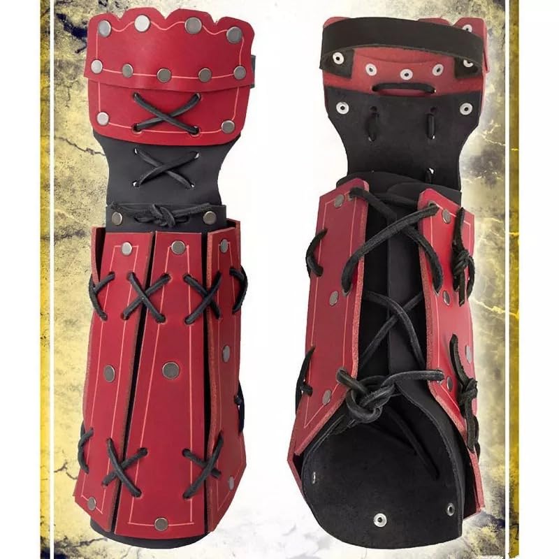 Medievale Samurai Armatura di Cuoio Bracciale Tiro con L'Arco Braccio Guardia Cavaliere Guanto Wristband