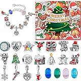 🎅【Creaciones de múltiples estilos】 Esta artesanía de joyería es ideal para pulseras de bricolaje. Este kit artesanal de pulseras con dijes para niñas también fomenta la creatividad y la autoexpresión de las niñas, también se puede usar como adornos para árboles de Navidad, dijes para copas de vino.