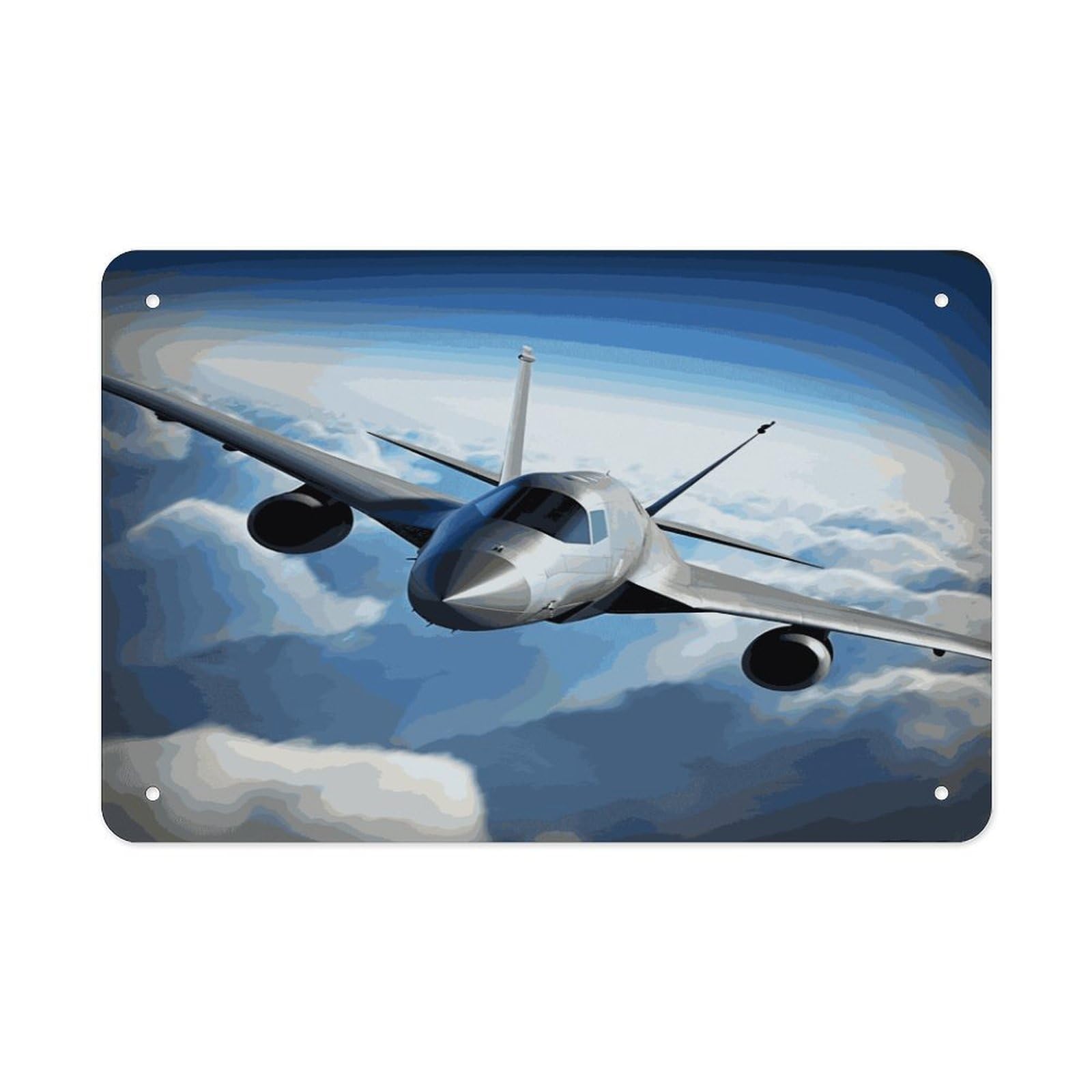 Fodpand Style Flying Airplane Wall Art Metal Signs Tin Sign