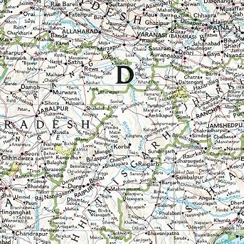 ناشيونال جيوغرافيك: الهند خريطة حائط كلاسيكية - 23.5 × 30.25 بوصة - قماش مدلفن
