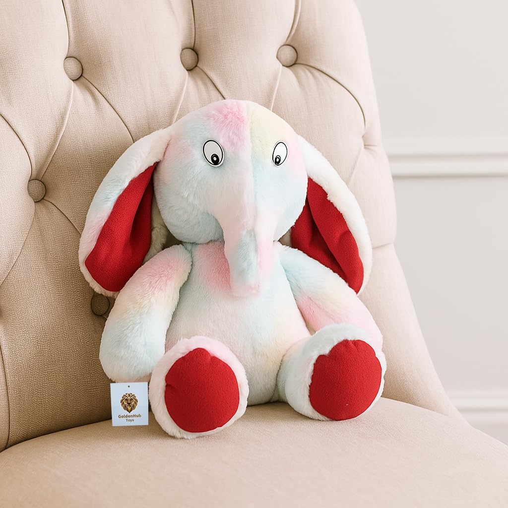 GOLDENHUB TOYS Rainbow Flappy Leg Elephant Soft Toy, Multicolored Toys for Kids