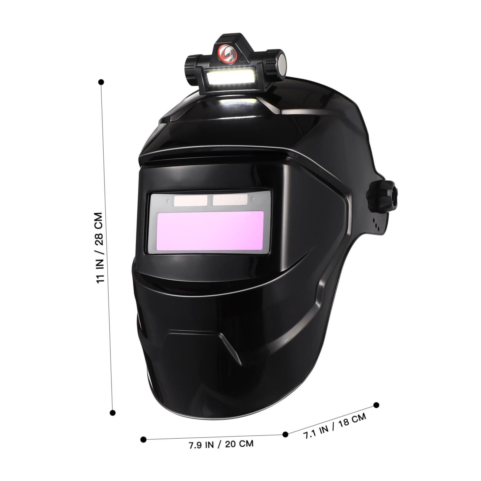 Maschera di Protezione per Saldatura Automatica, Schermo Grande | Nero Pp, Semimaschera Regolazione a Rotella, per Taglio e Carbon Arc Gouging