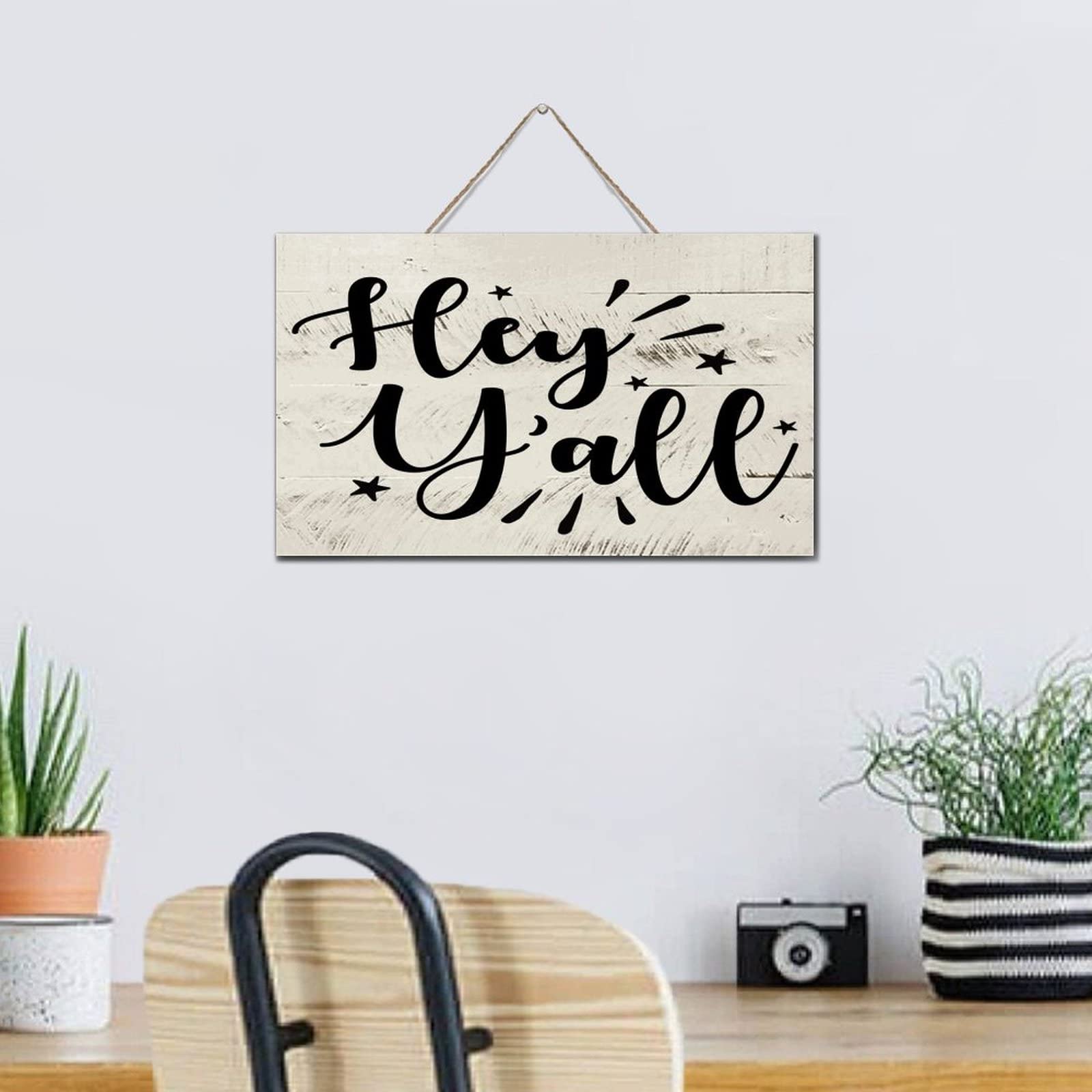 Targa in legno rustica da appendere con scritta Bless This Kitchen And All Who Enter, decorazione da parete per soggiorno, camera da letto, fattoria, ufficio, 10,2 x 15,2 cm