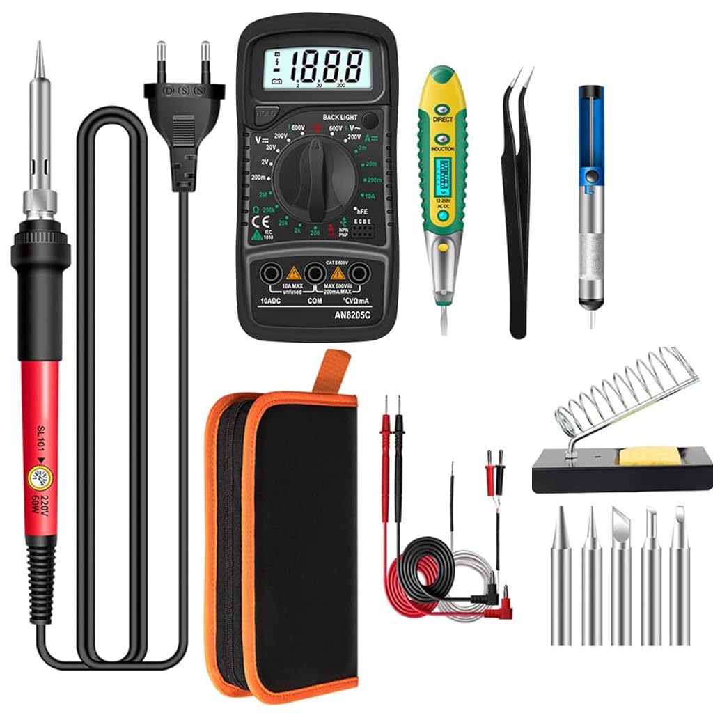 Serplex® 60W LCD Digital Display Soldering Iron Kit with Multimeter, Fast Heating Ceramic Core, Adjustable Temperature 180-500°C, 5 Tips, and Accessories for Electronic Repairs and Jewelry Making (B0DDXWPRTY) Amazon Price History, Amazon Price Tracker