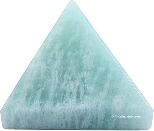 Amazing Gemstone Piedras curativas de cristal de pirámide de amazonita, gran figura piramidal de 1 pulgada de pirámide de piedra natural para