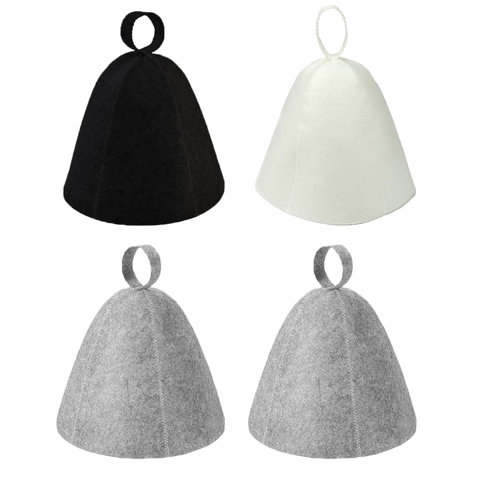 FunnAura 4 PCS Sauna Hat for Women and Men, Comfortable Breathable Natural Felt Sauna Hats