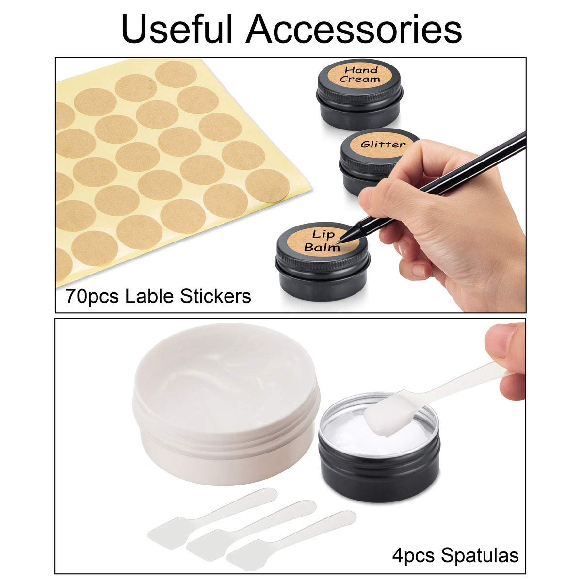 Barattolini In Alluminio Da 5 Ml Con Etichette - Ideali Per Campioni Cosmetici E Viaggi - Foto 2