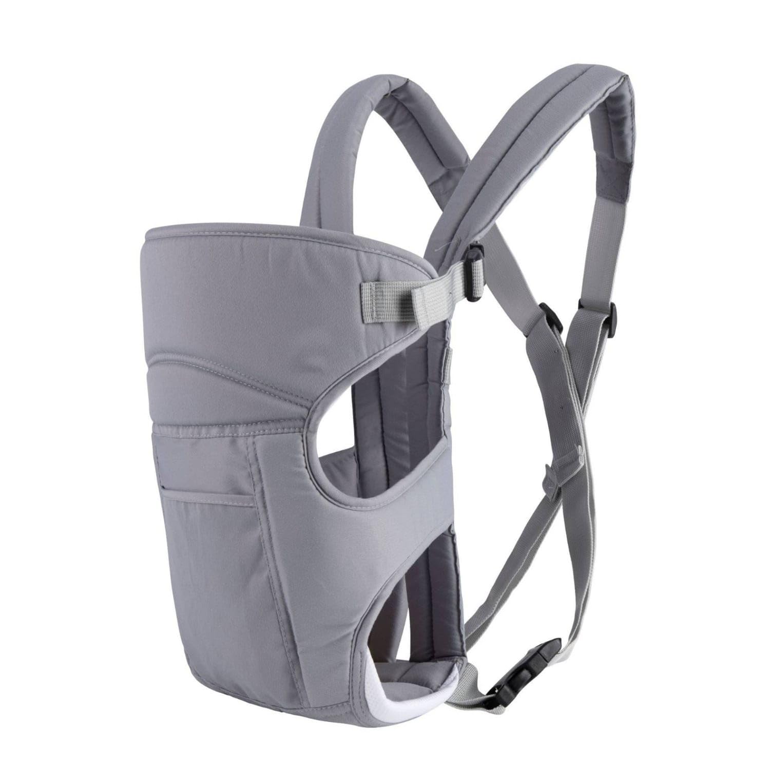 Multifunction Front and Back Baby Carrier Padded Baby Carrier with Adjustable Straps Breathable Convertible for Parents, Infants, Newborns, Outdoor Walks, Travel, Home, Gray Cloth-image-48