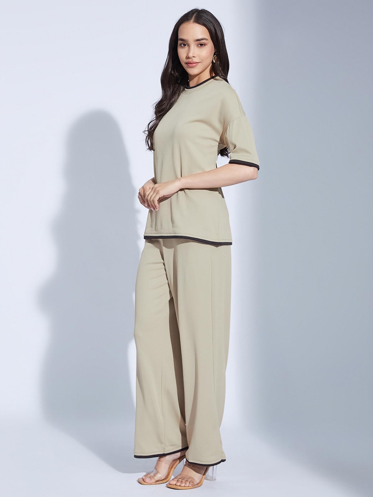 Selvia Women's Lycra Co-Ords Ankle Length Dress (761Ctk11893N-L_Maroon