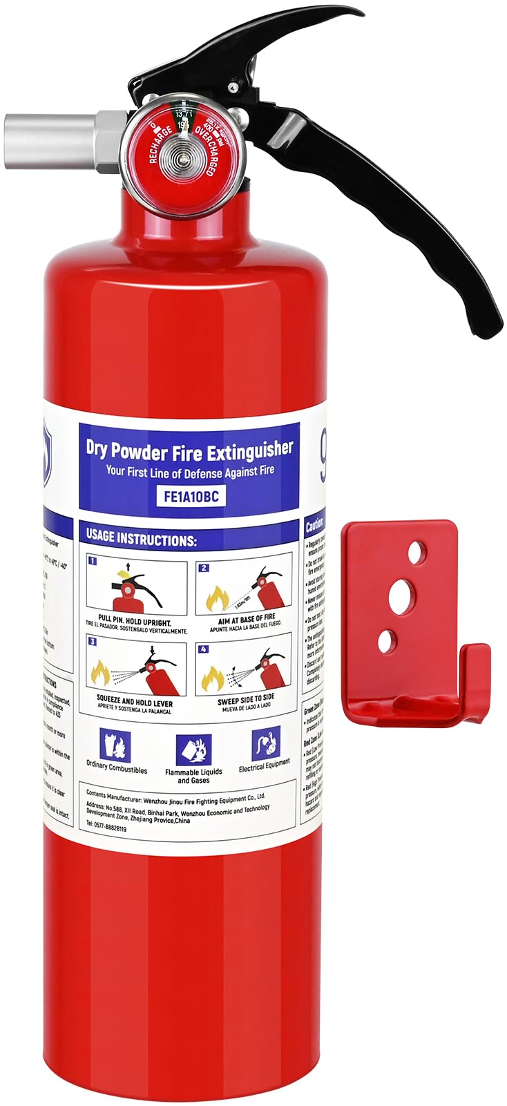1 Pack 2.5 lb ABC Dry Chemical 1-A:10-B:C Fire Extinguishers