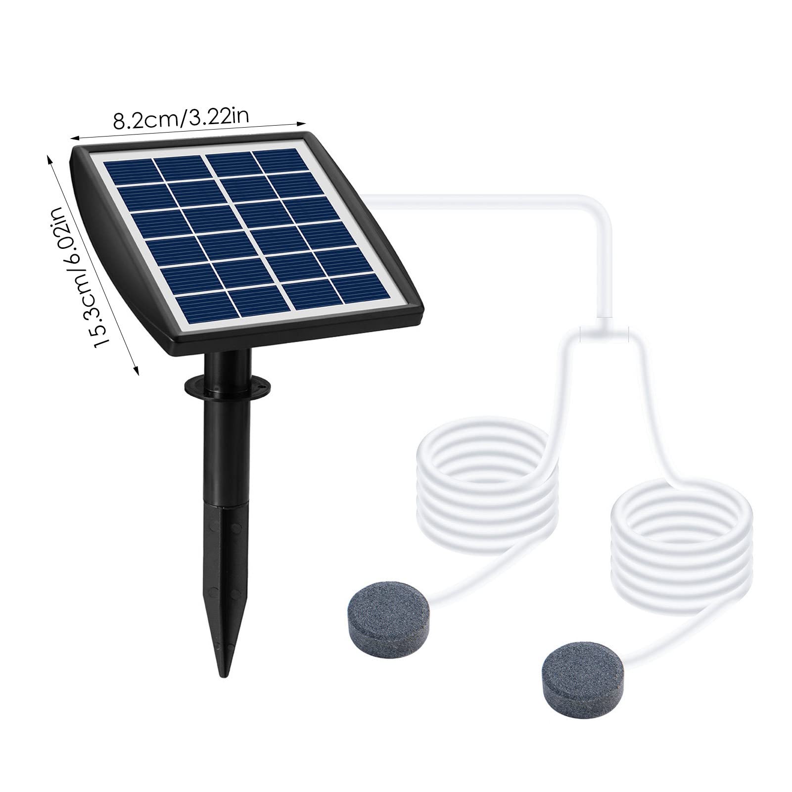 Pompa per bacino solare | Pompa ad aria solare con pannello solare regolabile - Kit aeratore per stagno ad energia solare per acquario per laghetto da pesca piscina serbatoio Pesci di Pacienjo