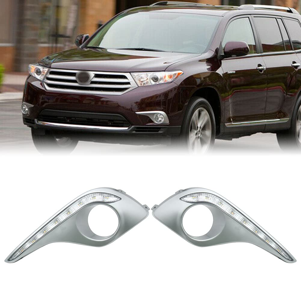 1Pair DRL Indicatori di direzione Luci di marcia diurna, per Toyota Highlander 2012 2013