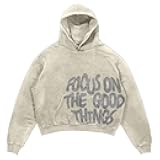 Men's Y2K Letter Print Hoodie Acid Wash Oversize Vintage Hoodies Hip-Hop Baggy Gothic Pullover Sweatshirt