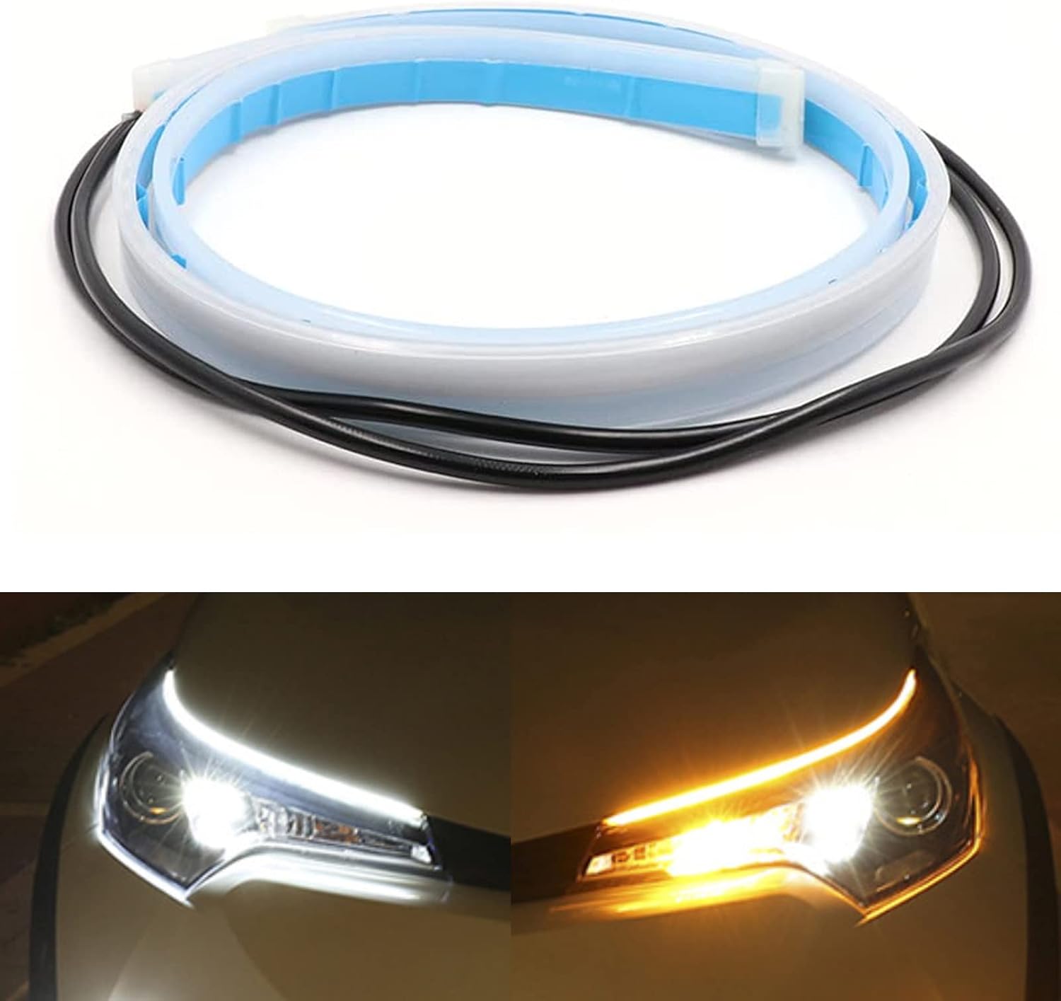 2PCS Car LED Strip Lights, 24inch LED Headlight Strip