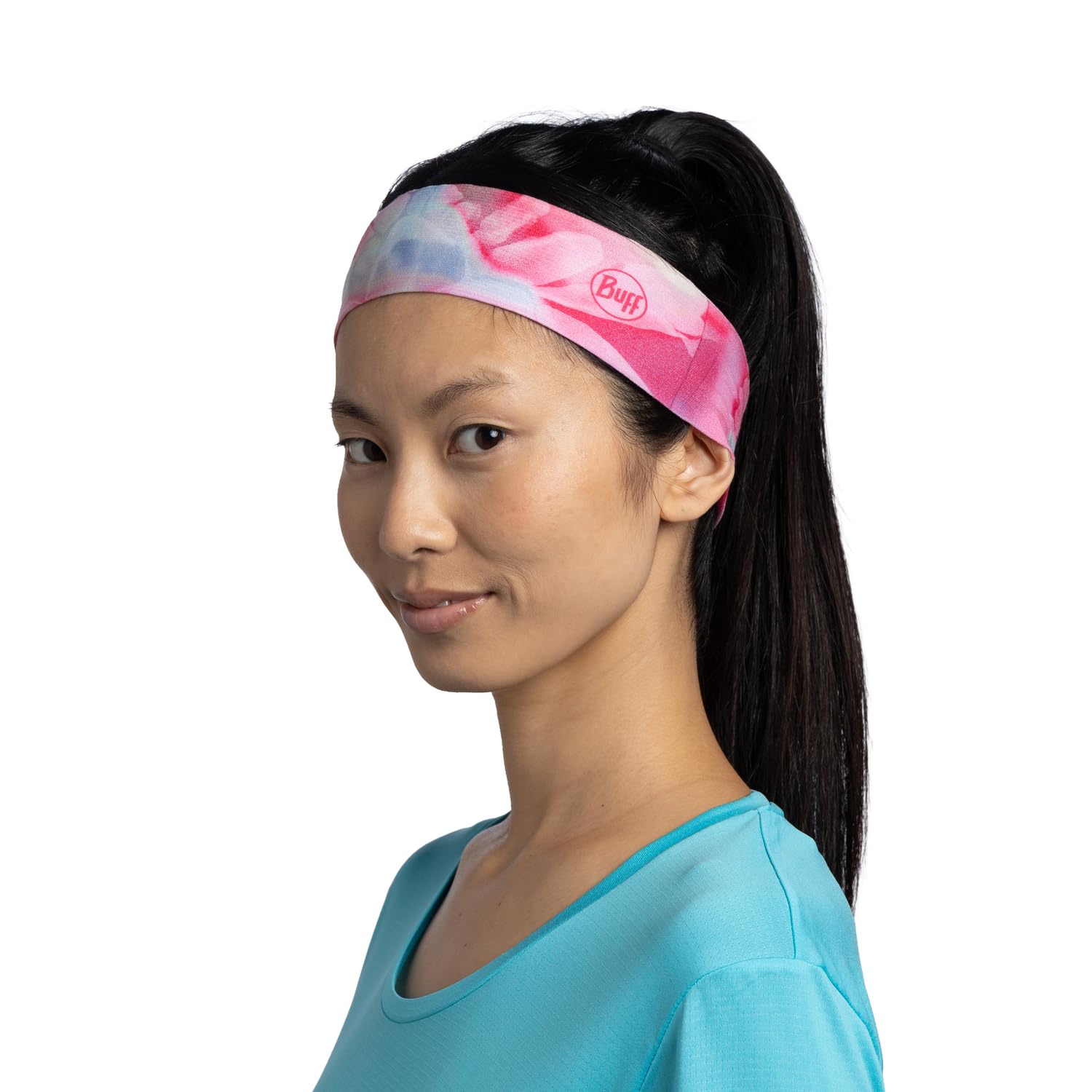 BUFF Opaska Coolnet UV Slim Wygodna, Ochrona Upf50, Sport, Elastyczna, Materiał z Recyklingu, Jakość, Wąska, Reguluje Temperaturę One Size Różowy