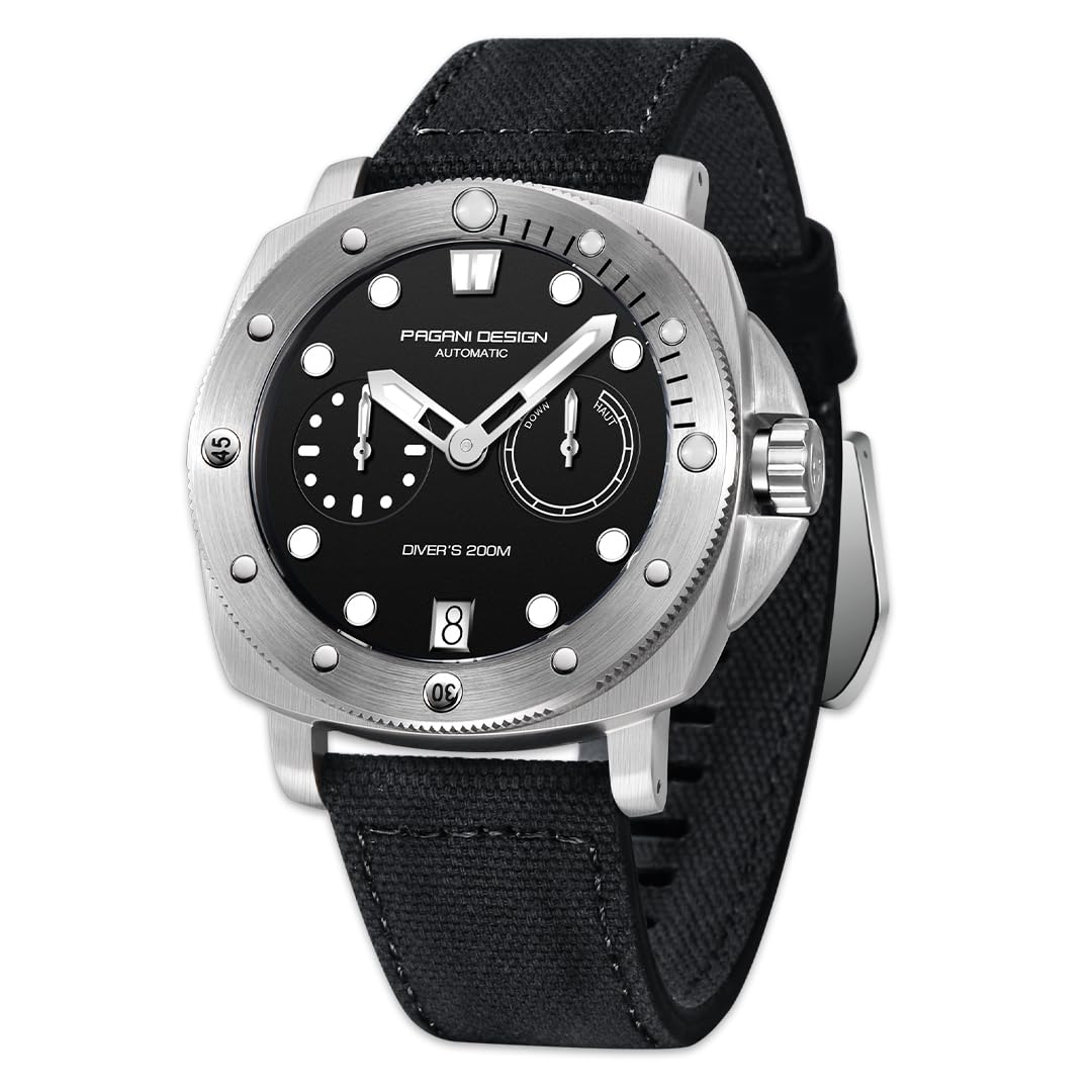 Pagani Design 1767 Men's Automatic Watch Synthetic Sapphire Stainless Steel case 20 bar Water-Resistant Leather Strap Casual Men's Watch