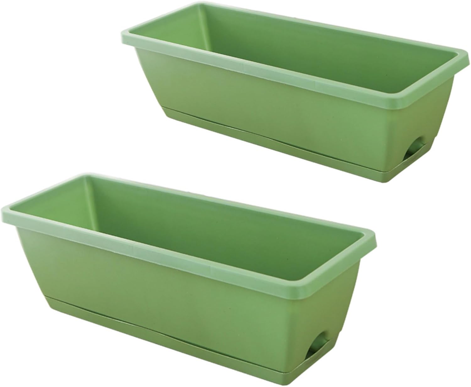 2 Pcs Window Planters Box with Drainage Holes and Trays